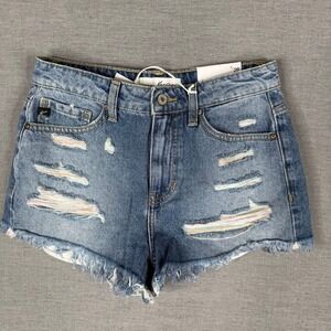 Kancan Denim Distressed Frayed‎ Hem High Rise Shorts Size 26 / 5